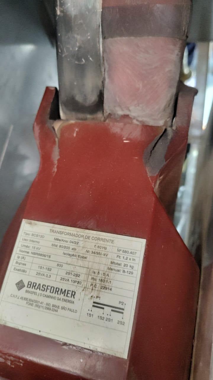 TC do cubículo K02 com isolação comprometida na UTE Paulínia Verde